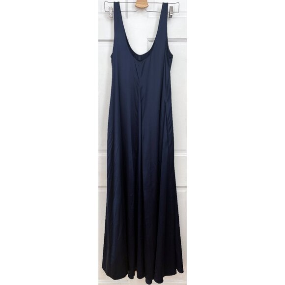 Banana Republic Serenade Dress 100% Silk Maxi Navy Blue Long Tank Flowy Small S - Picture 6 of 14